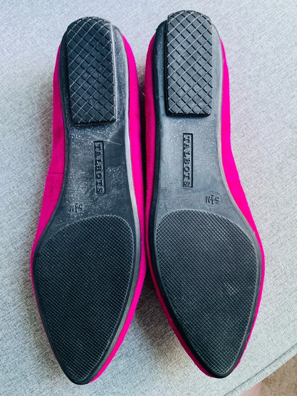 NWOT Talbots Suede Flats Pumps Driving Shoes Francesca Keeper Hot Pink Size 5.5
